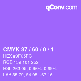 カラーコード: CMYK 37 / 60 / 0 / 1 | qconv.com