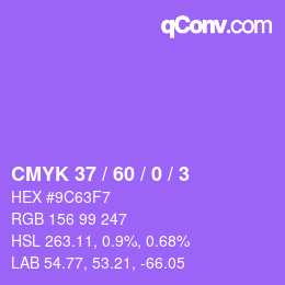 カラーコード: CMYK 37 / 60 / 0 / 3 | qconv.com