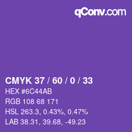Código de color: CMYK 37 / 60 / 0 / 33 | qconv.com