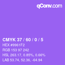 颜色代码: CMYK 37 / 60 / 0 / 5 | qconv.com