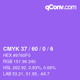 颜色代码: CMYK 37 / 60 / 0 / 6 | qconv.com