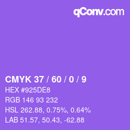 カラーコード: CMYK 37 / 60 / 0 / 9 | qconv.com
