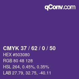 Color code: CMYK 37 / 62 / 0 / 50 | qconv.com