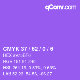 カラーコード: CMYK 37 / 62 / 0 / 6 | qconv.com