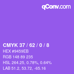 カラーコード: CMYK 37 / 62 / 0 / 8 | qconv.com