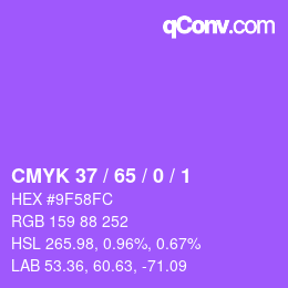 カラーコード: CMYK 37 / 65 / 0 / 1 | qconv.com