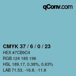 颜色代码: CMYK 37 / 6 / 0 / 23 | qconv.com