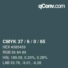 Farbcode: CMYK 37 / 6 / 0 / 65 | qconv.com