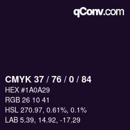 颜色代码: CMYK 37 / 76 / 0 / 84 | qconv.com