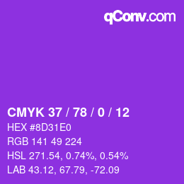 Color code: CMYK 37 / 78 / 0 / 12 | qconv.com