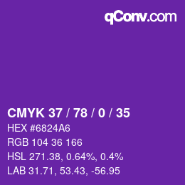 颜色代码: CMYK 37 / 78 / 0 / 35 | qconv.com