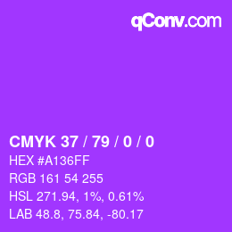 颜色代码: CMYK 37 / 79 / 0 / 0 | qconv.com