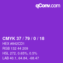 颜色代码: CMYK 37 / 79 / 0 / 18 | qconv.com