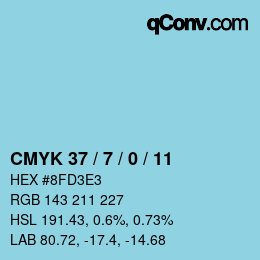 カラーコード: CMYK 37 / 7 / 0 / 11 | qconv.com