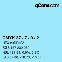 カラーコード: CMYK 37 / 7 / 0 / 2 | qconv.com