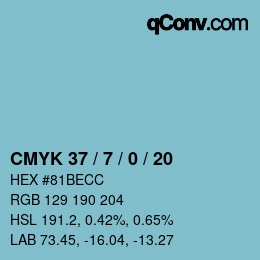 Color code: CMYK 37 / 7 / 0 / 20 | qconv.com