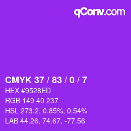 颜色代码: CMYK 37 / 83 / 0 / 7 | qconv.com