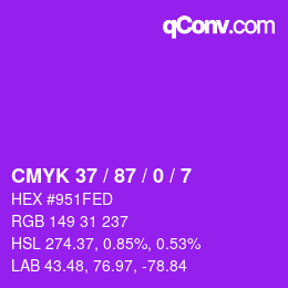 Color code: CMYK 37 / 87 / 0 / 7 | qconv.com