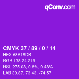 Farbcode: CMYK 37 / 89 / 0 / 14 | qconv.com
