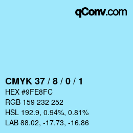 カラーコード: CMYK 37 / 8 / 0 / 1 | qconv.com