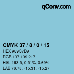 カラーコード: CMYK 37 / 8 / 0 / 15 | qconv.com
