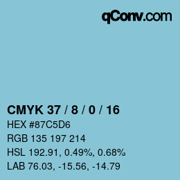 颜色代码: CMYK 37 / 8 / 0 / 16 | qconv.com