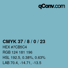 颜色代码: CMYK 37 / 8 / 0 / 23 | qconv.com
