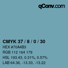 颜色代码: CMYK 37 / 8 / 0 / 30 | qconv.com
