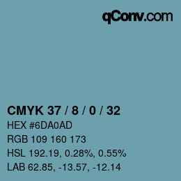 カラーコード: CMYK 37 / 8 / 0 / 32 | qconv.com