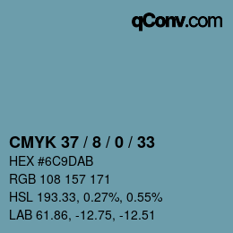 カラーコード: CMYK 37 / 8 / 0 / 33 | qconv.com