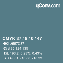 Color code: CMYK 37 / 8 / 0 / 47 | qconv.com