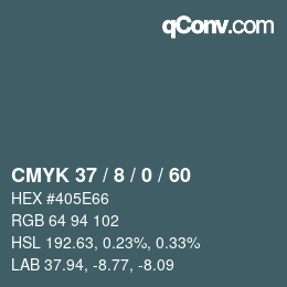 颜色代码: CMYK 37 / 8 / 0 / 60 | qconv.com