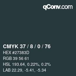 カラーコード: CMYK 37 / 8 / 0 / 76 | qconv.com
