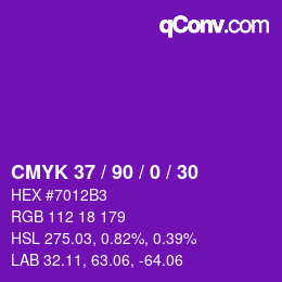 Color code: CMYK 37 / 90 / 0 / 30 | qconv.com