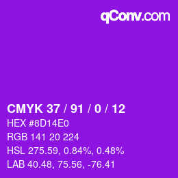 Código de color: CMYK 37 / 91 / 0 / 12 | qconv.com
