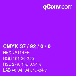 颜色代码: CMYK 37 / 92 / 0 / 0 | qconv.com