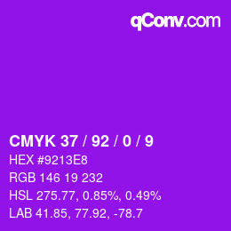 カラーコード: CMYK 37 / 92 / 0 / 9 | qconv.com