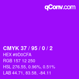 カラーコード: CMYK 37 / 95 / 0 / 2 | qconv.com