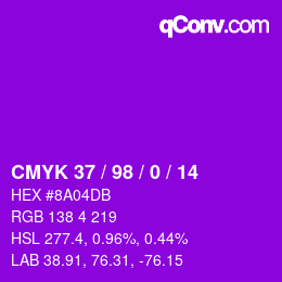Código de color: CMYK 37 / 98 / 0 / 14 | qconv.com