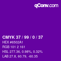 Código de color: CMYK 37 / 99 / 0 / 37 | qconv.com