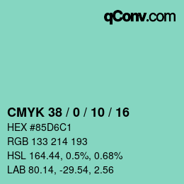 カラーコード: CMYK 38 / 0 / 10 / 16 | qconv.com