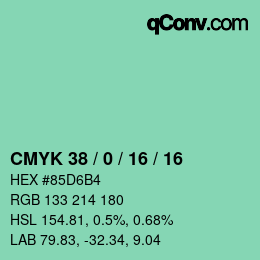 Color code: CMYK 38 / 0 / 16 / 16 | qconv.com