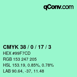 Color code: CMYK 38 / 0 / 17 / 3 | qconv.com
