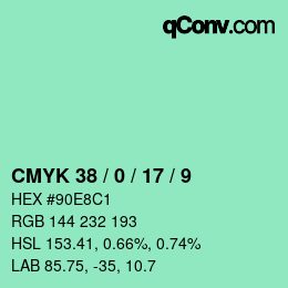 Color code: CMYK 38 / 0 / 17 / 9 | qconv.com