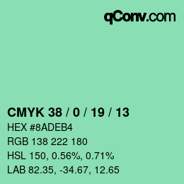 Color code: CMYK 38 / 0 / 19 / 13 | qconv.com