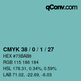 颜色代码: CMYK 38 / 0 / 1 / 27 | qconv.com