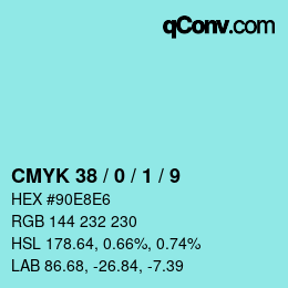 Color code: CMYK 38 / 0 / 1 / 9 | qconv.com