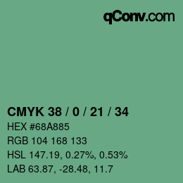 カラーコード: CMYK 38 / 0 / 21 / 34 | qconv.com