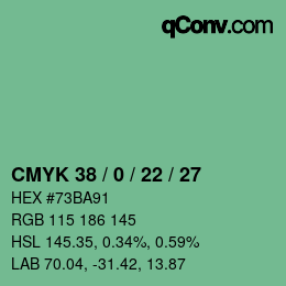 颜色代码: CMYK 38 / 0 / 22 / 27 | qconv.com