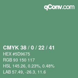 颜色代码: CMYK 38 / 0 / 22 / 41 | qconv.com